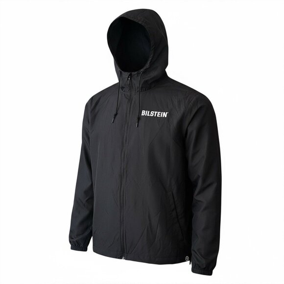Quikflip Bilstein Mens Jacket 2XL Full Zip Black Windbreaker Hooded Rain Hiking - Picture 1 of 13
